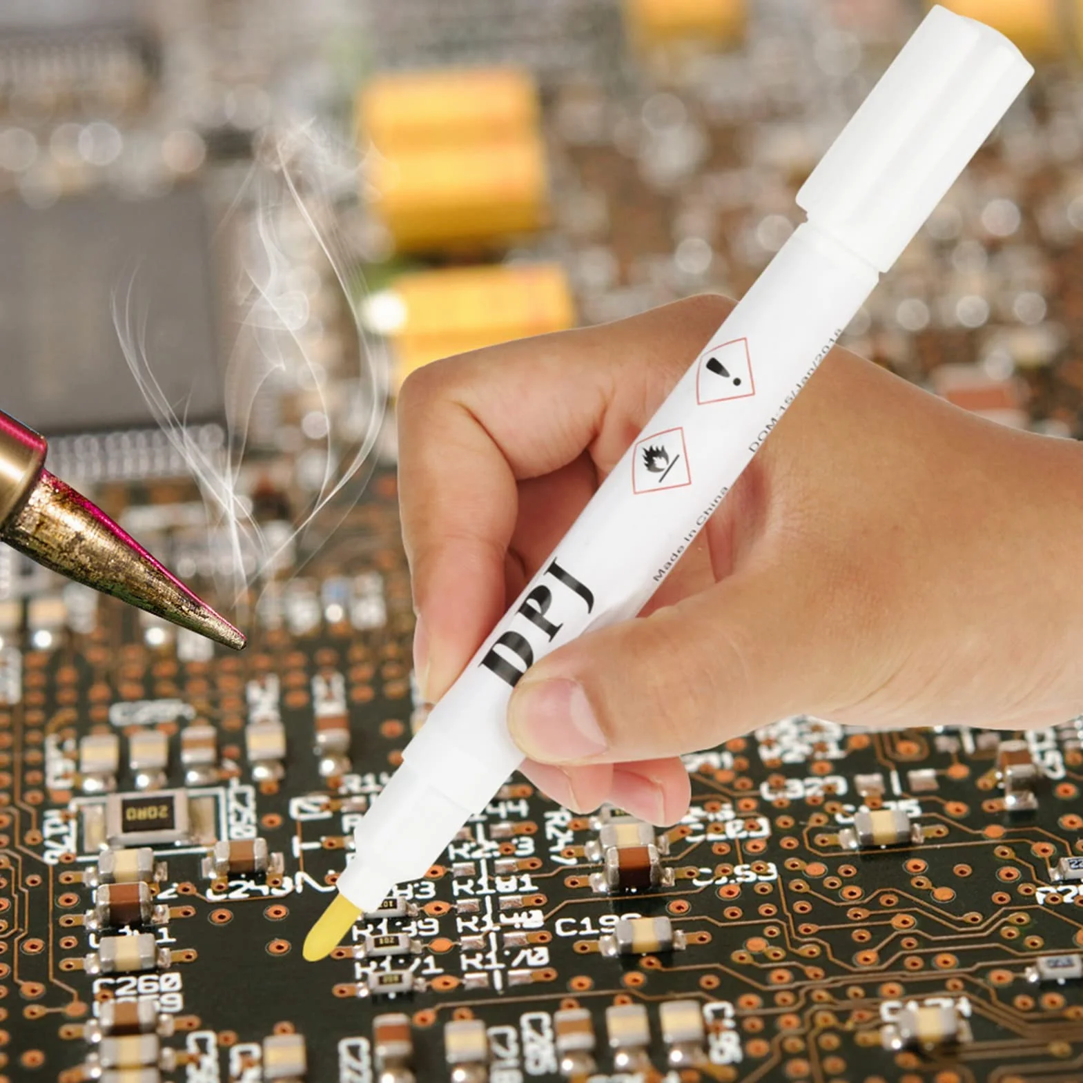 FTVOGUE Topnik Kalafoniowy, Topnik Lutowniczy o Niskiej Zawartości Części Stałych do Paneli Ogniw Słonecznych, połączeń PCB i SMD, 13 Cm, łatwy w Aplikacji i Wszechstronnym Zastosowaniu