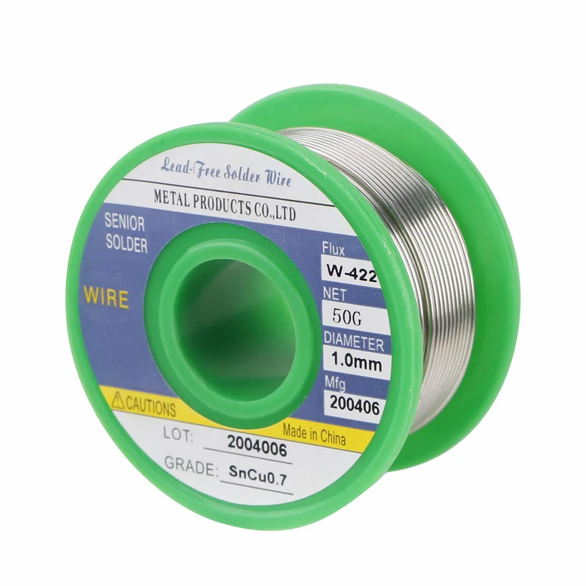 Drut lutowniczy 1mm bezołowiowy - Rdzeniowy drut lutowniczy z kalafonią niskotemperaturowy do instalacji hydraulicznych Sn99.3 Cu0.7 50g