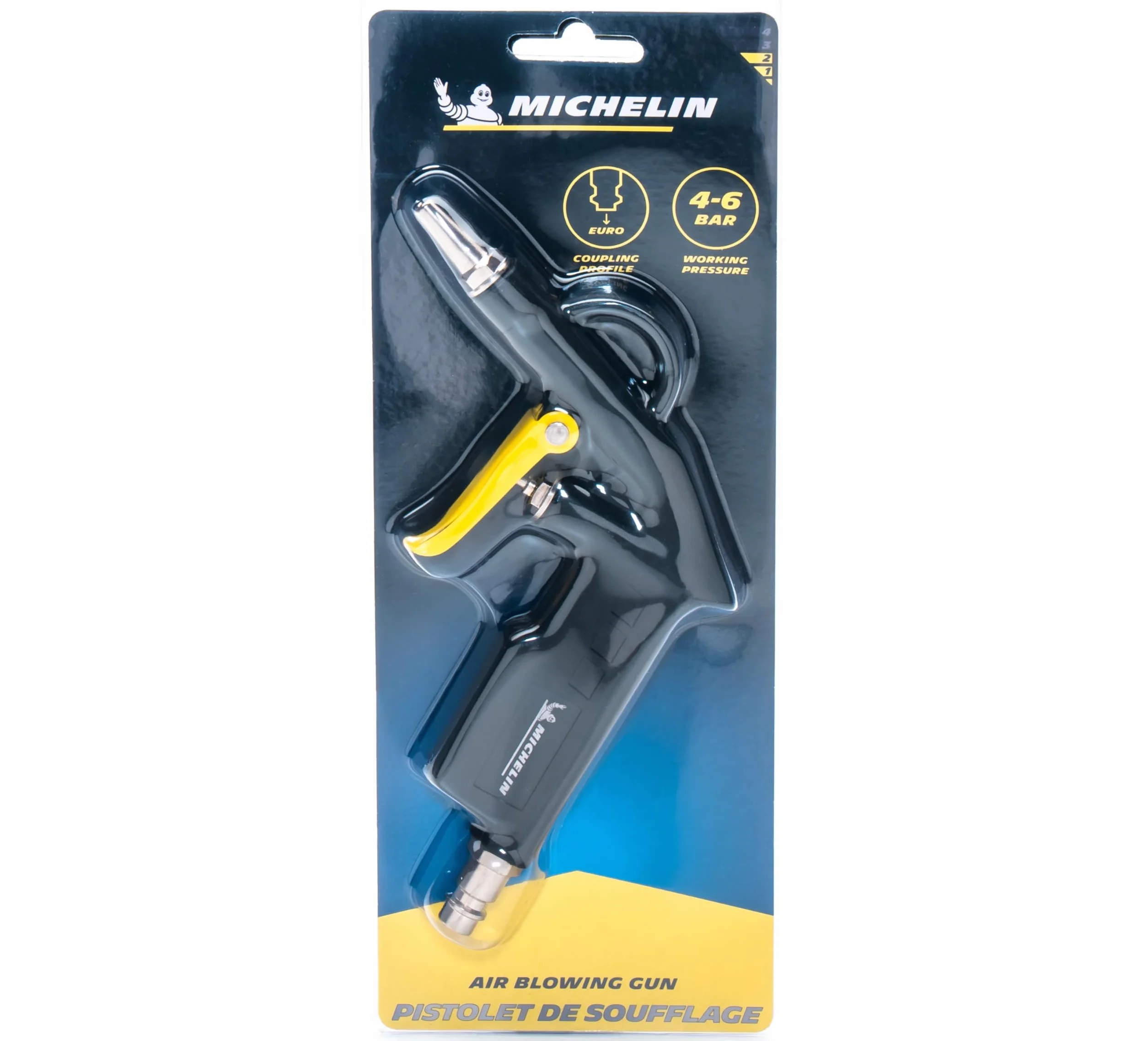 Michelin Pistolet na sprężone powietrze, Mieszek z krótką lufą 25 mm, zużycie powietrza 300 l/min, maksymalne ciśnienie. 8 barów, aluminium