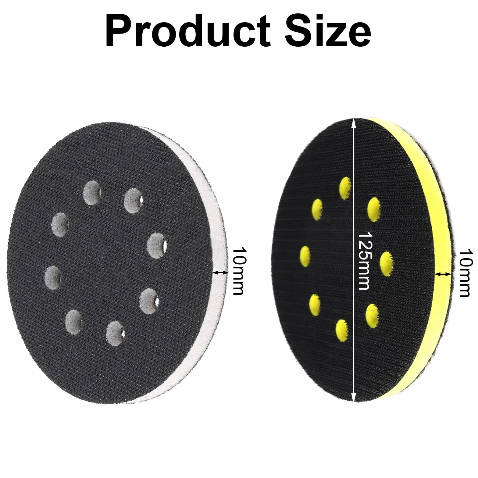 2 sztuki 8 otwory 125 mm gąbka Interface Pad podkładka z rzepem do tarczy szlifierskiej, Pad Saver 125mm, osłona tarczy szlifierskiej z miękką podkładką, pianka do szlifierki orbitalnej
