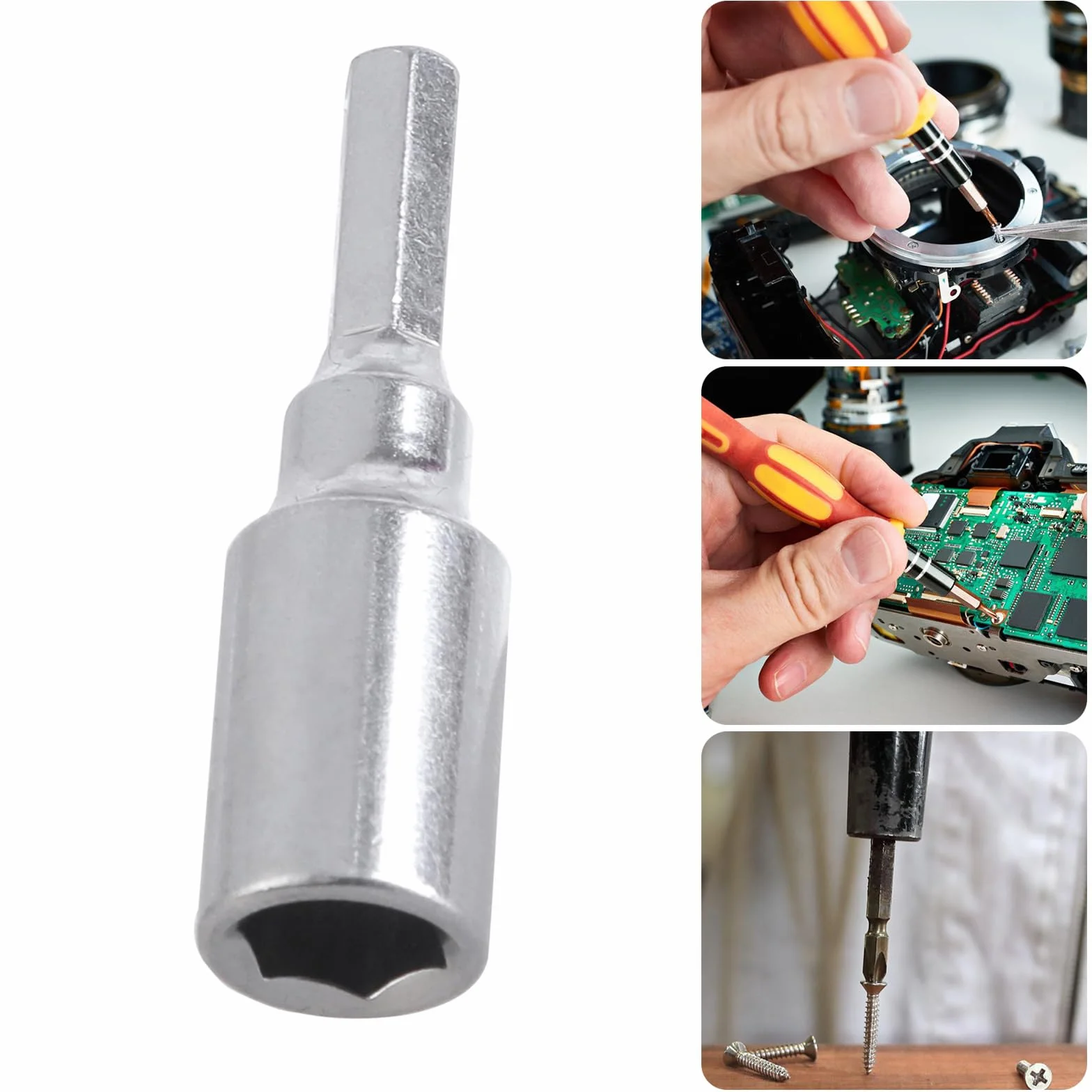 Adapter bitowy 4 mm do 6,35 mm tuleja gniazdowa sześciokątny przetwornik adapter gniazdo do śrubokręta wiertarka elektroniczny konwerter bitów
