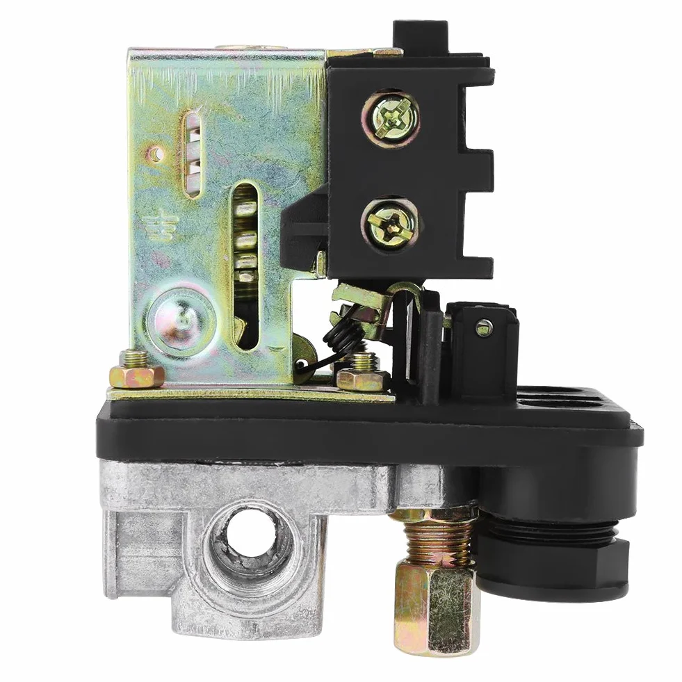 Heavy Duty 240V 16A Czteroportowy Przełącznik Ciśnieniowy Sprężarki Powietrza Sterowanie 90PSI -120PSI 13 * 8 * 6 Przełącznik Ciśnieniowy Sprężarki