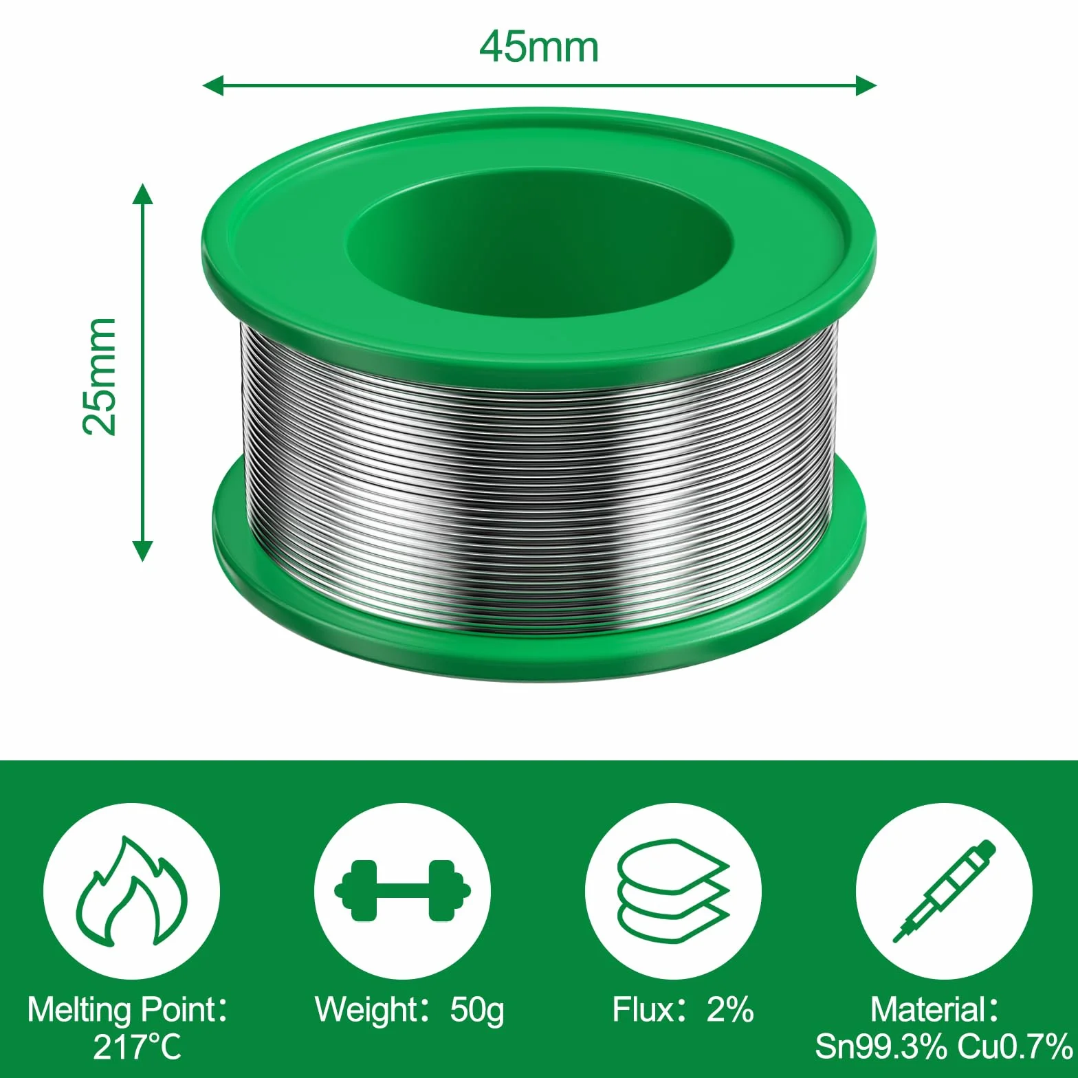Magrimaxio Cyna do lutowania (50 g/1 mm) do lutowanie elektrolutowania i majsterkowania, (Sn99,3 Cu0,7)