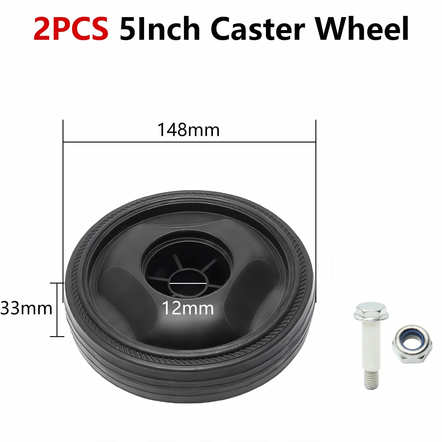 Othmro Plastikowe koło do sprężarki powietrza 115 mm, średnica zewnętrzna 28 mm, 2 szt