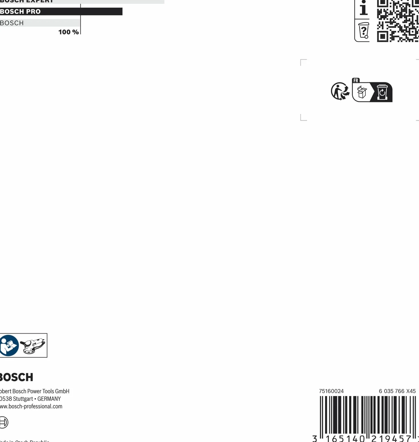 Bosch Professional 2608601114 płyta szlifierska do GEX150AC, biała, 150 mm