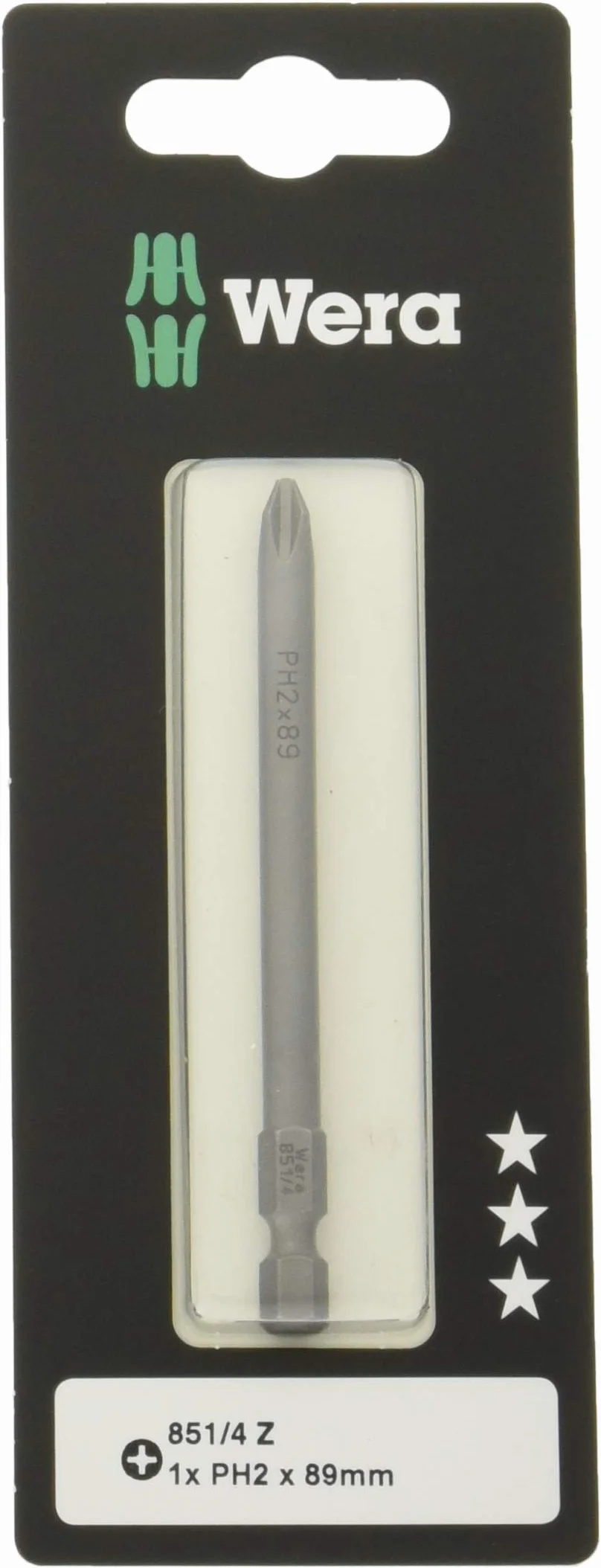 Wera 851/4Z SB Tough Phillips Bit, PH 2 x 89 mm, 05073521001
