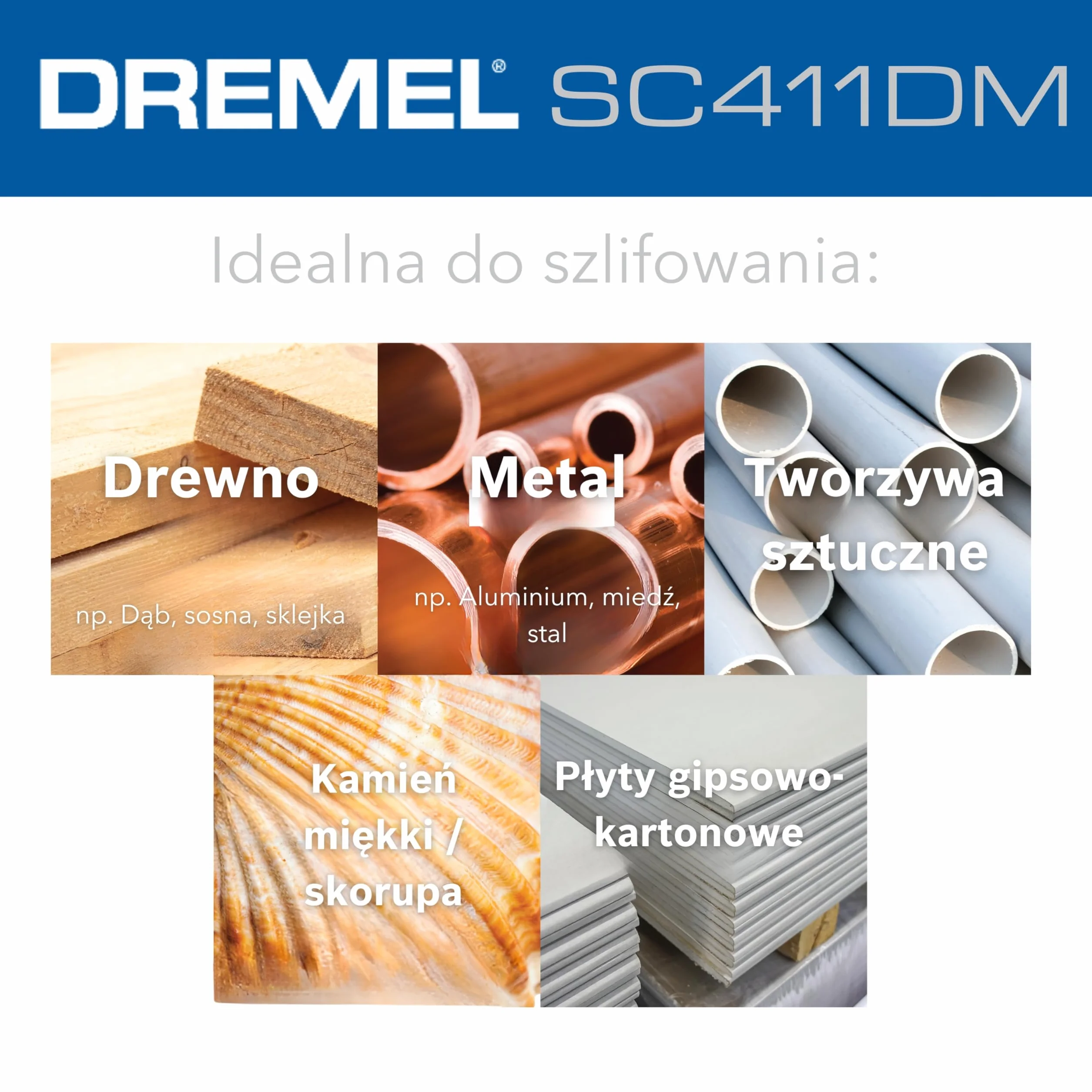 Dremel MAX wysokowydajna tarcza szlifierska (SC411DM), 3 tarcze szlifierskie z tlenku glinu o średnicy 3,2 mm do kształtowania/wygładzania drewna, tworzywa sztucznego, metalu