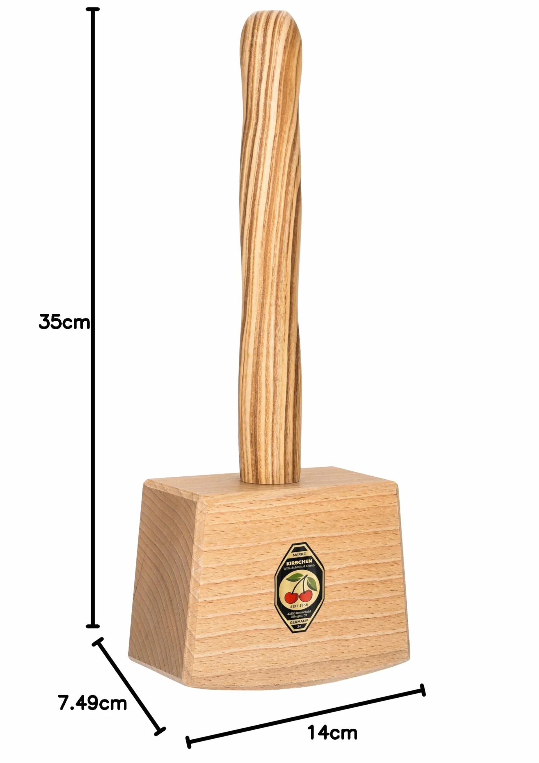 Kirschen 6160-140 kluby stolarskie, główka z białego buku z trzonkiem jesionowym, zgodnie z DIN 7461, długość główki 140 mm