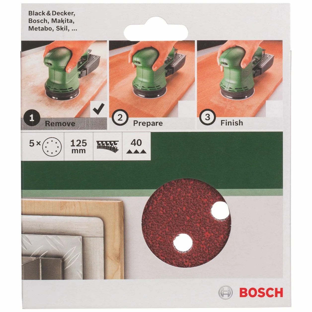 Bosch Profesional DIY_Schleifblatt Ø 125 mm, G40, 8 Löche