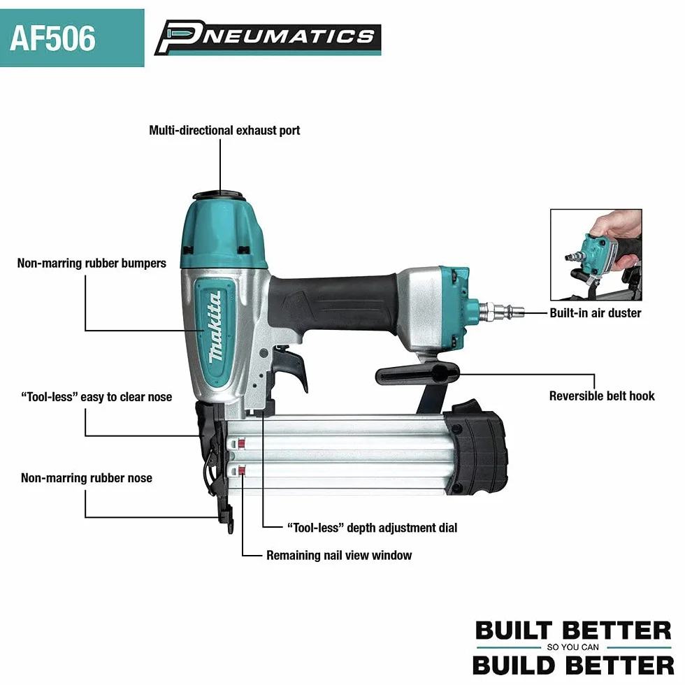 Makita Młotek Automatyczny do Gwoździ, Wielokolorowy, 50 mm