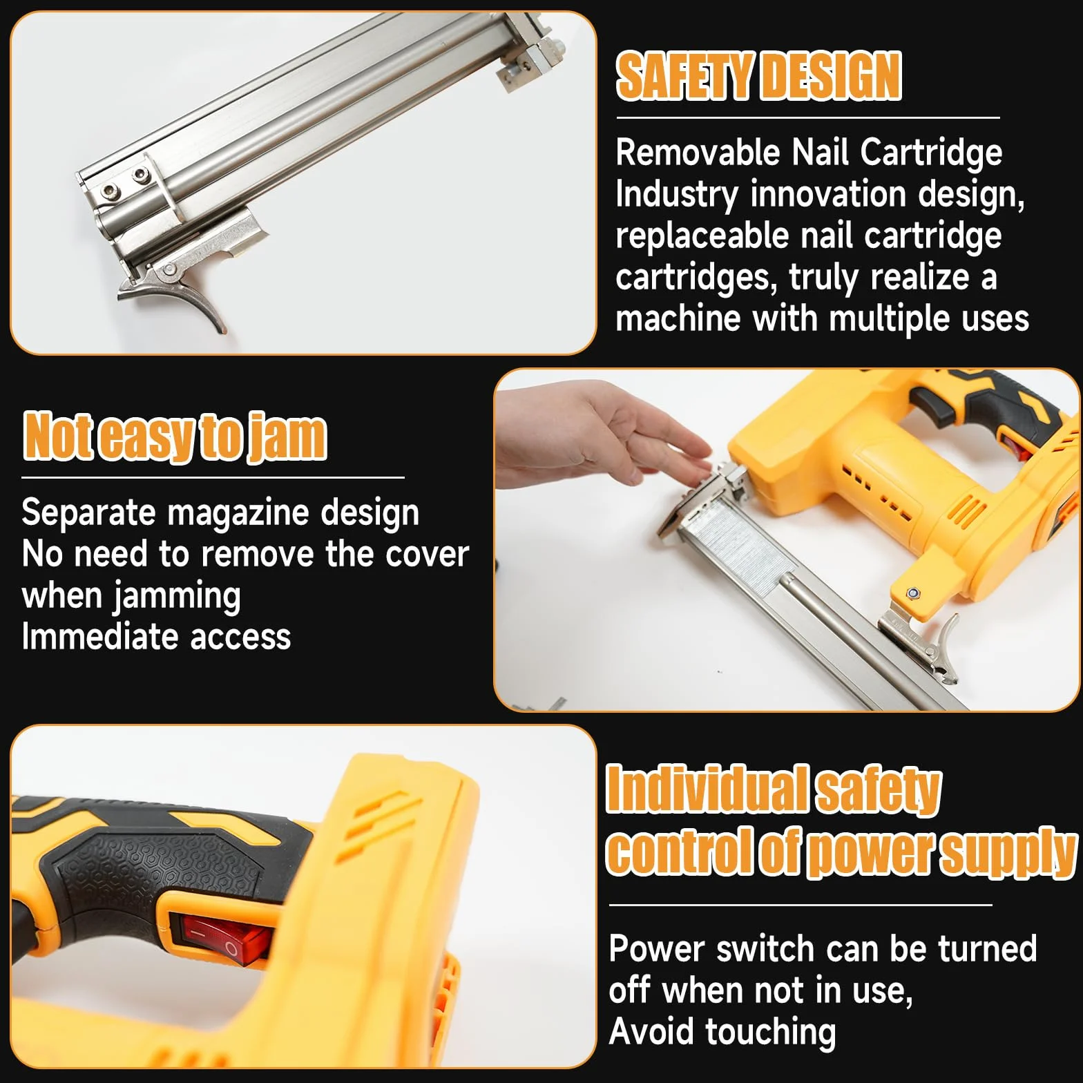 Akumulatorowa gwoździarka Brad do akumulatora Dewalt 18 V 20 V, elektryczna gwoździarka 2 w 1 18 GA, 1000 prostych gwoździ i gwoździ 500 U w zestawie do majsterkowania i obróbki drewna