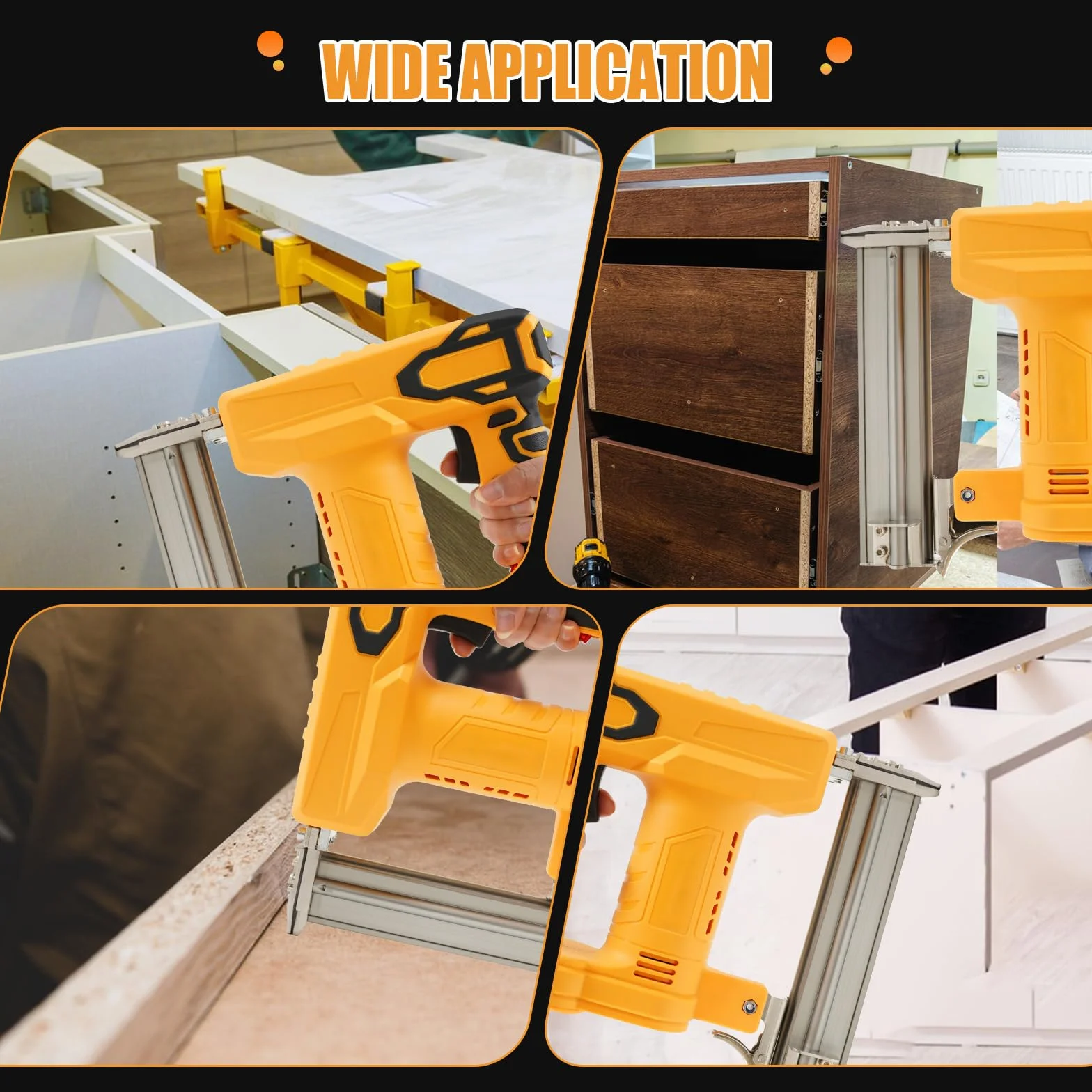 Akumulatorowa gwoździarka Brad do akumulatora Dewalt 18 V 20 V, elektryczna gwoździarka 2 w 1 18 GA, 1000 prostych gwoździ i gwoździ 500 U w zestawie do majsterkowania i obróbki drewna