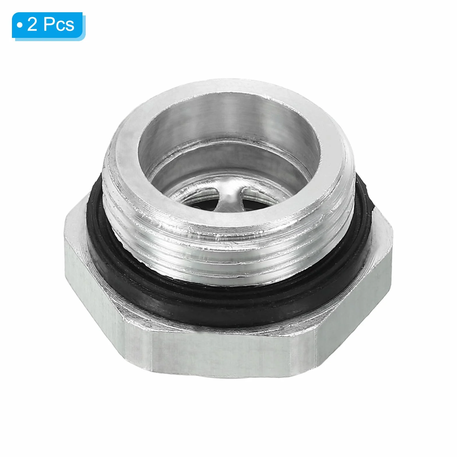 PATIKIL Wziernik oleju sprężarki powietrza, 2 sztuki M22 x 1,5 gwint zewnętrzny stop aluminium olej wskaźnik poziomu cieczy części sprężarki powietrza z o-ringiem