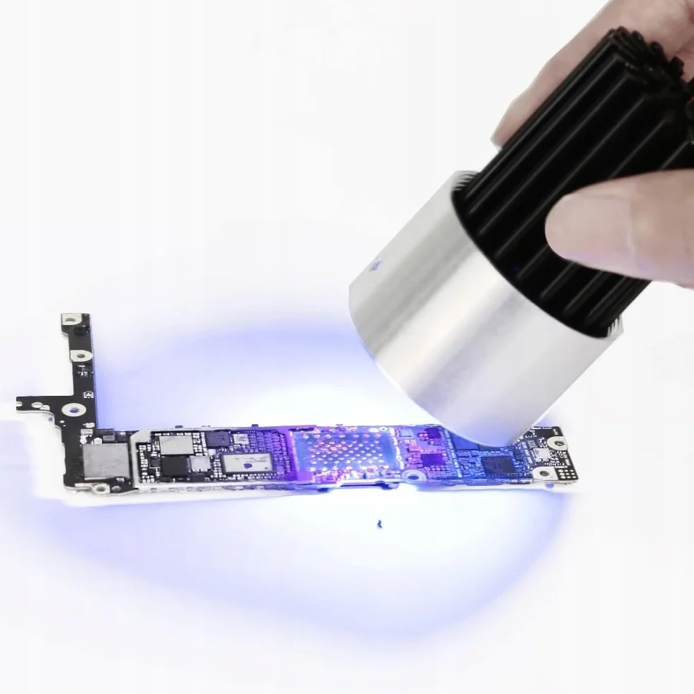 Srebrna lampa UV - do utwardzania Soldermask | Fioletowy UV LED, USB 5V, kabel 180cm | 5,9x3,9cm | Do obwodów drukowanych | Akcesoria elektroniczne