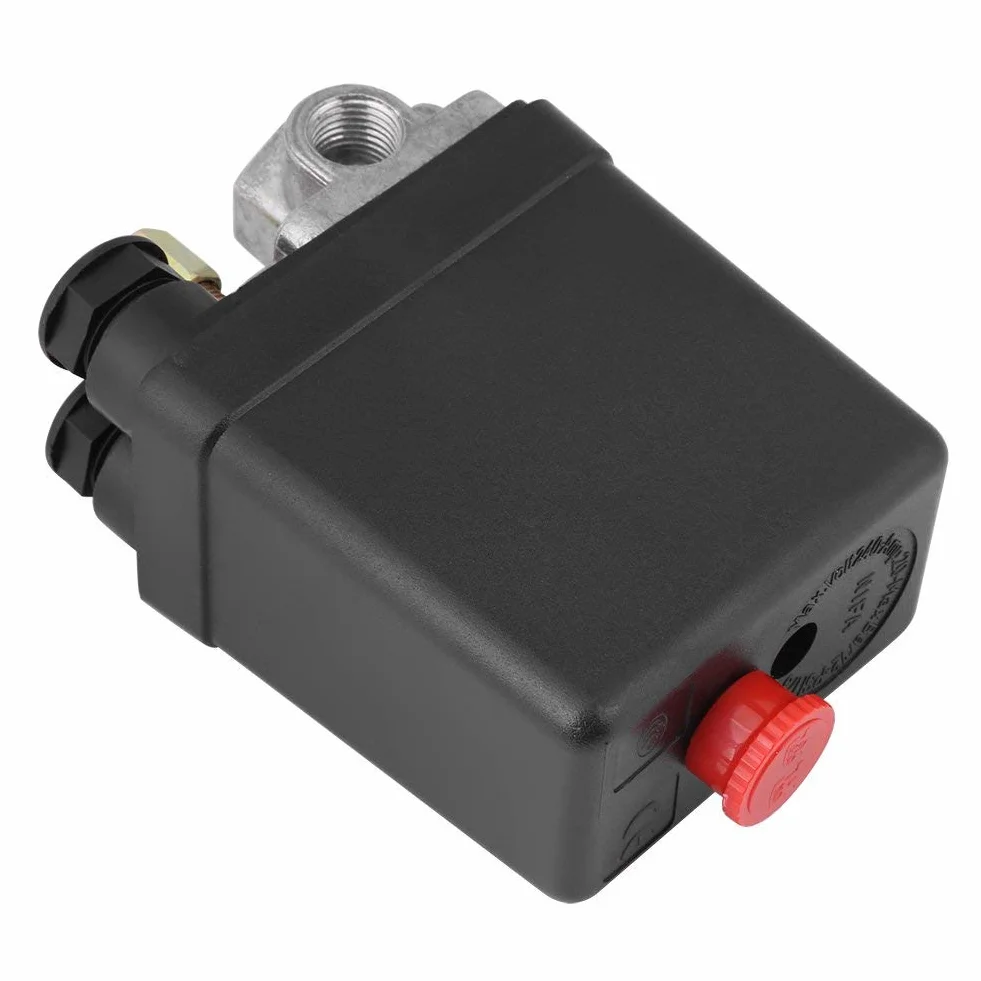 Przełącznik ciśnieniowy, sprężarka powietrza 220 V, przycisk, 4 otwory, regulator sprężarki powietrza z włącznikiem/wyłącznikiem, przyciskiem, regulatorem zaworu sterującego, wyłącznikiem kompresora