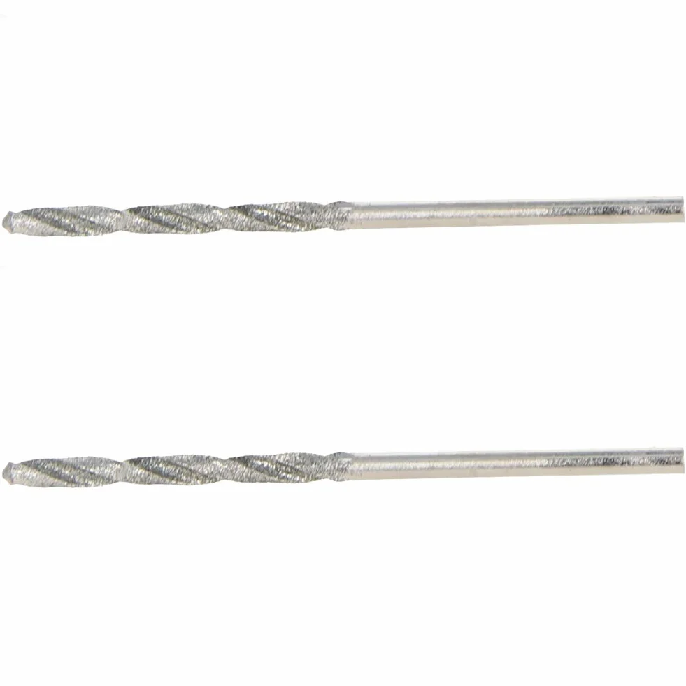 Utoolmart 2,5 mm Emery wiertła spiralne stal szybkotnąca do wiercenia biżuterii, ceramiki, szkła, materiałów półprzewodnikowych 2 szt