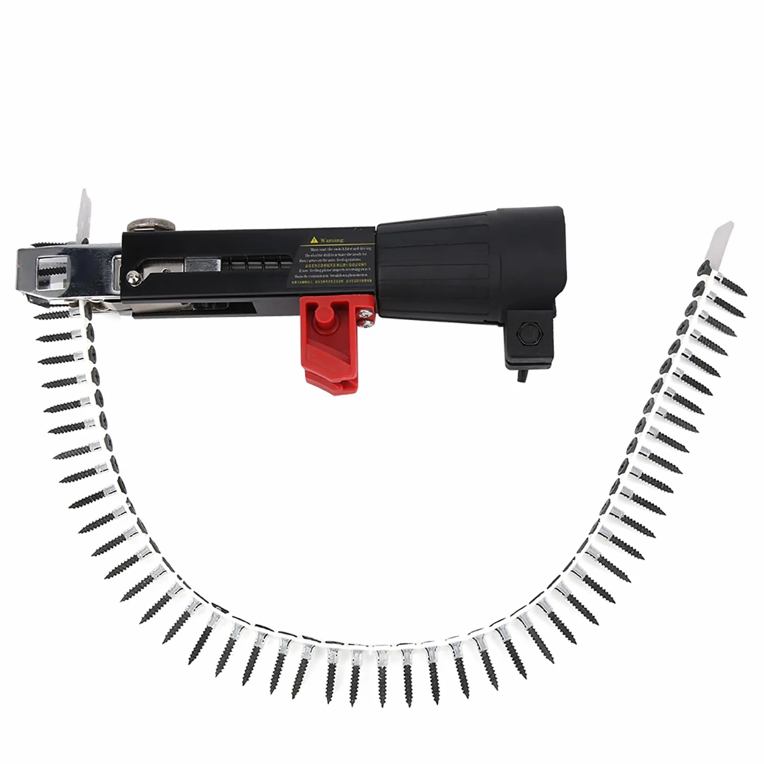 Adapter do Pistoletu do Gwoździ łańcuchowych, Automatyczny łańcuchowy Pistolet do Gwoździ ze Stopu Aluminium Sprzęt do Dokręcania Wkrętów do Wiertarki Elektrycznej Narzędzie do Obróbki Drewna, Zainsta