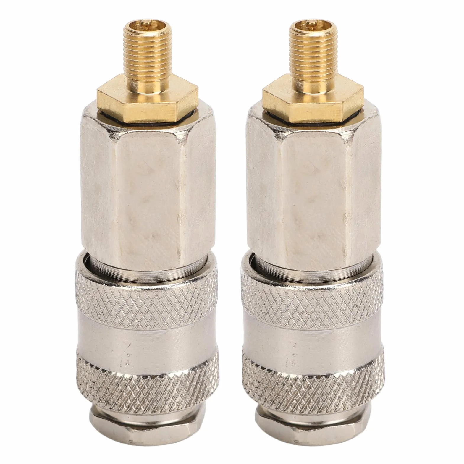 Adapter do Pompowania Opon, 2 Sztuki Adapterów do Przenośnych Sprężarek Powietrza Wytrzymały Stalowy Gwint Męski do Zaworu Amerykańskiego Szybkozłącze 3 w 1 do Pompki do Opon