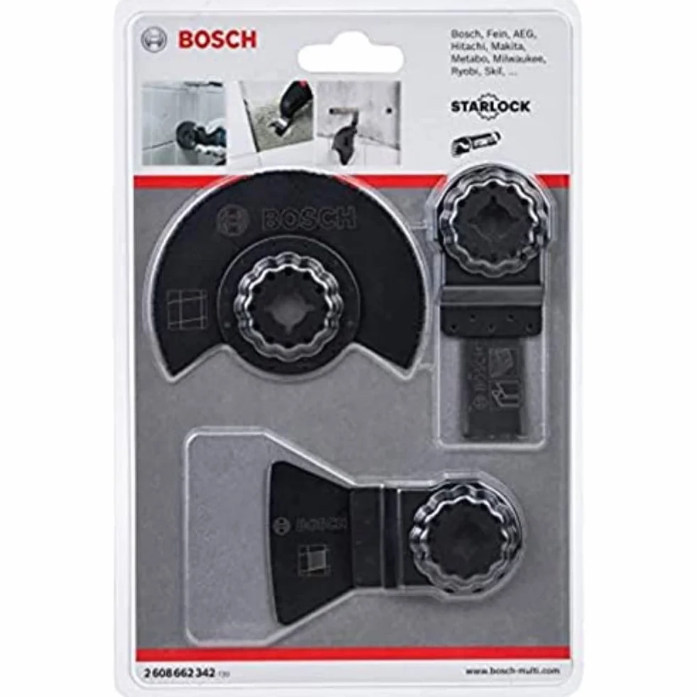 Bosch Profesional Zestaw podstawowy końcówek do płytek, 3 szt. AIZ 20 AB (1x); ATZ 52 SC (1x); ACZ 85 LMT (1x)