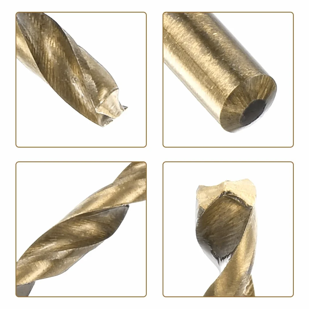 QUARKZMAN 24 sztuki wierteł spiralnych z prostym trzpieniem 1 mm, stal szybkotnąca powlekana tytanem i czarnym azotkiem (HSS) 4341 z trzonkiem 1 mm, metal, tworzywo sztuczne, drewno
