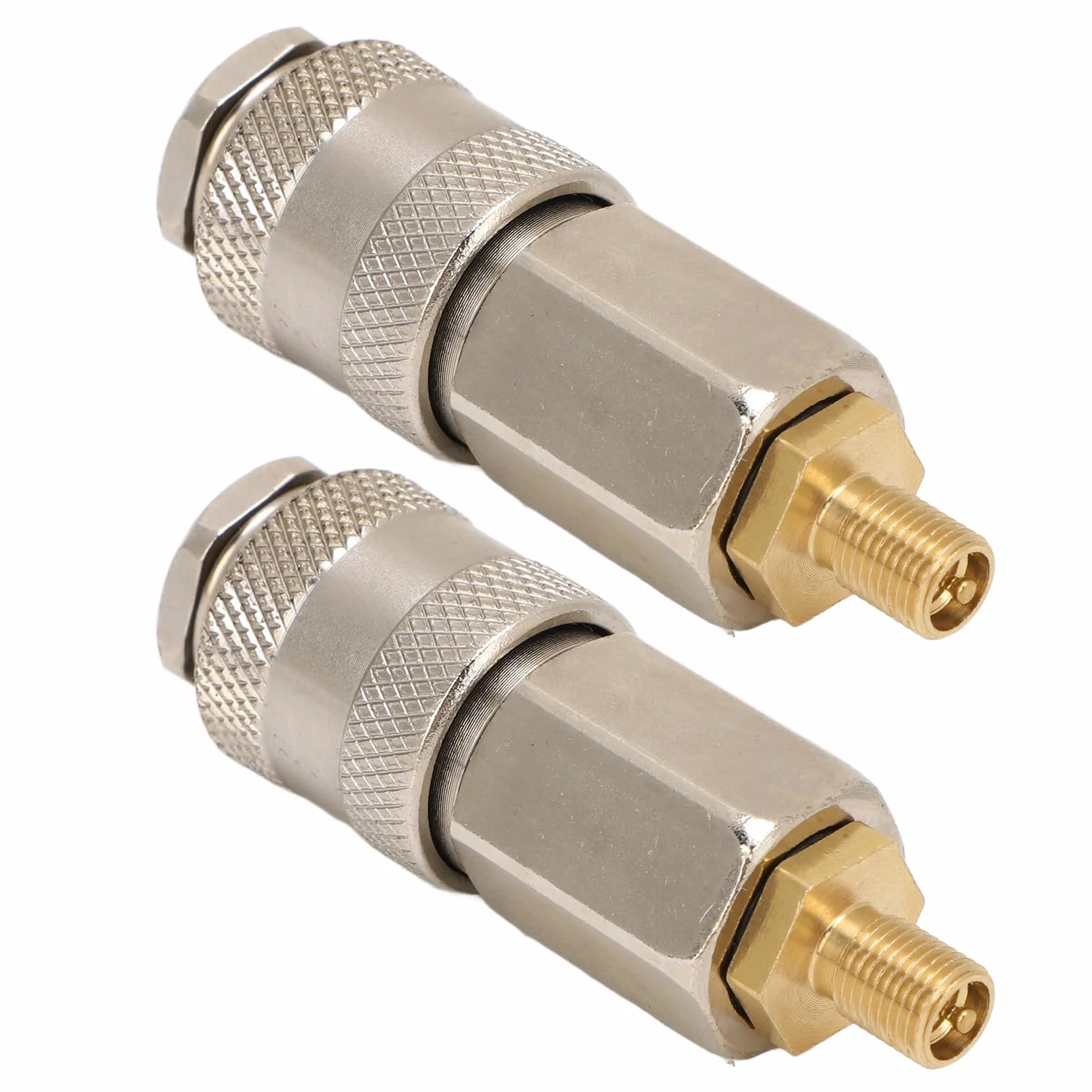 Adapter do Pompowania Opon, 2 Sztuki Adapterów do Przenośnych Sprężarek Powietrza Wytrzymały Stalowy Gwint Męski do Zaworu Amerykańskiego Szybkozłącze 3 w 1 do Pompki do Opon