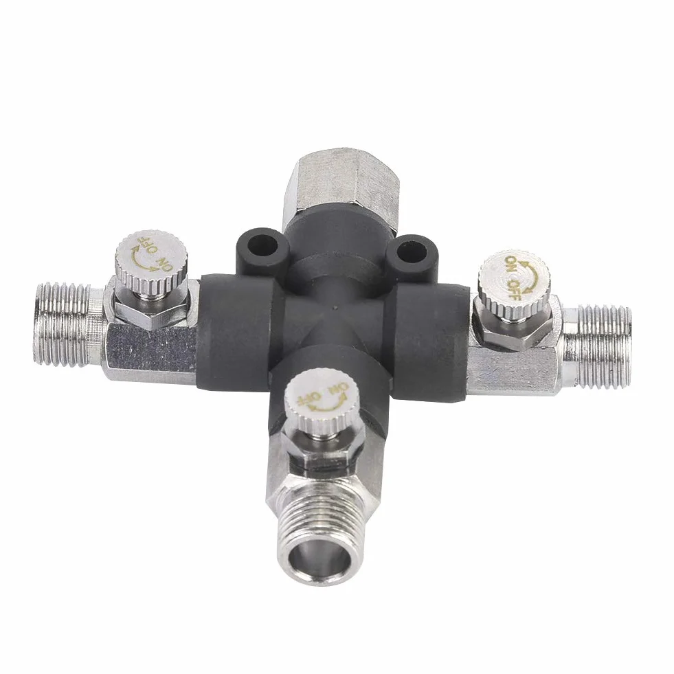 3-Dro?ny Adapter Rozdzielacza Powietrza do Aerografu, Z??cze W??a 1/8", Metalowy Dystrybutor Powietrza do Po??cze¨½ Aerografu