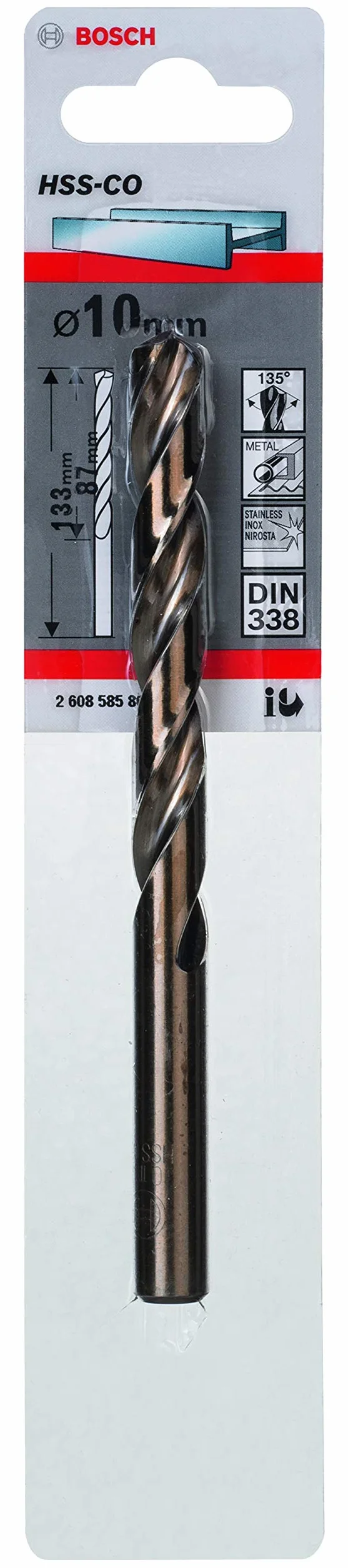 Bosch Professional Wiertła do metalu HSS-Co (10 x 87 x 133 mm, Akcesoria wiertarek)