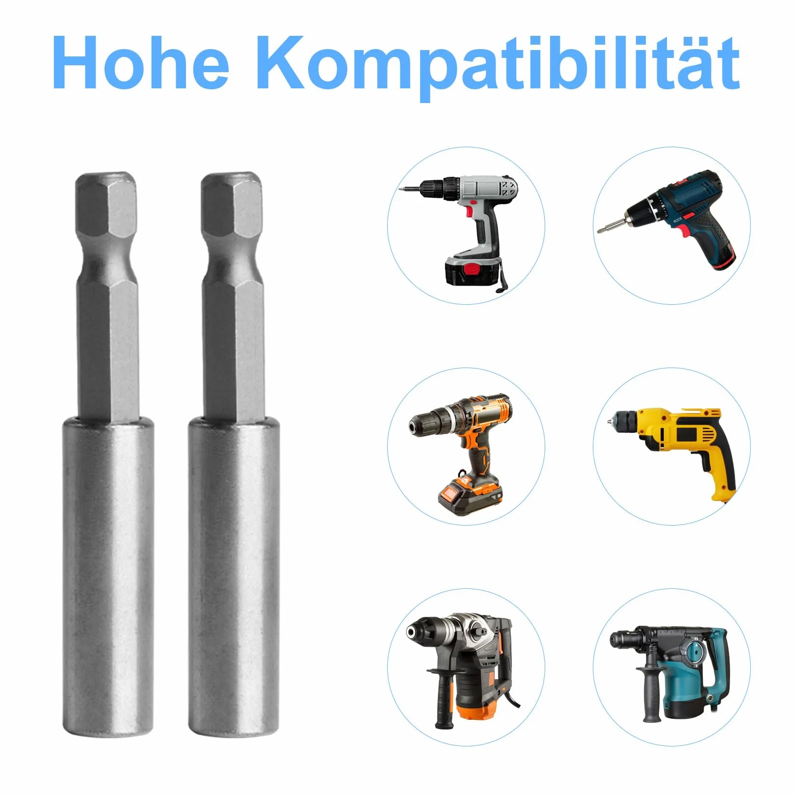 6 sztuk magnetyczny uchwyt na wiertło udarowe o długości 60 mm, profesjonalny uchwyt wkrętarki udarowej, uchwyt na wkrętarkę magnetyczną 1/4 cala przedłużenie