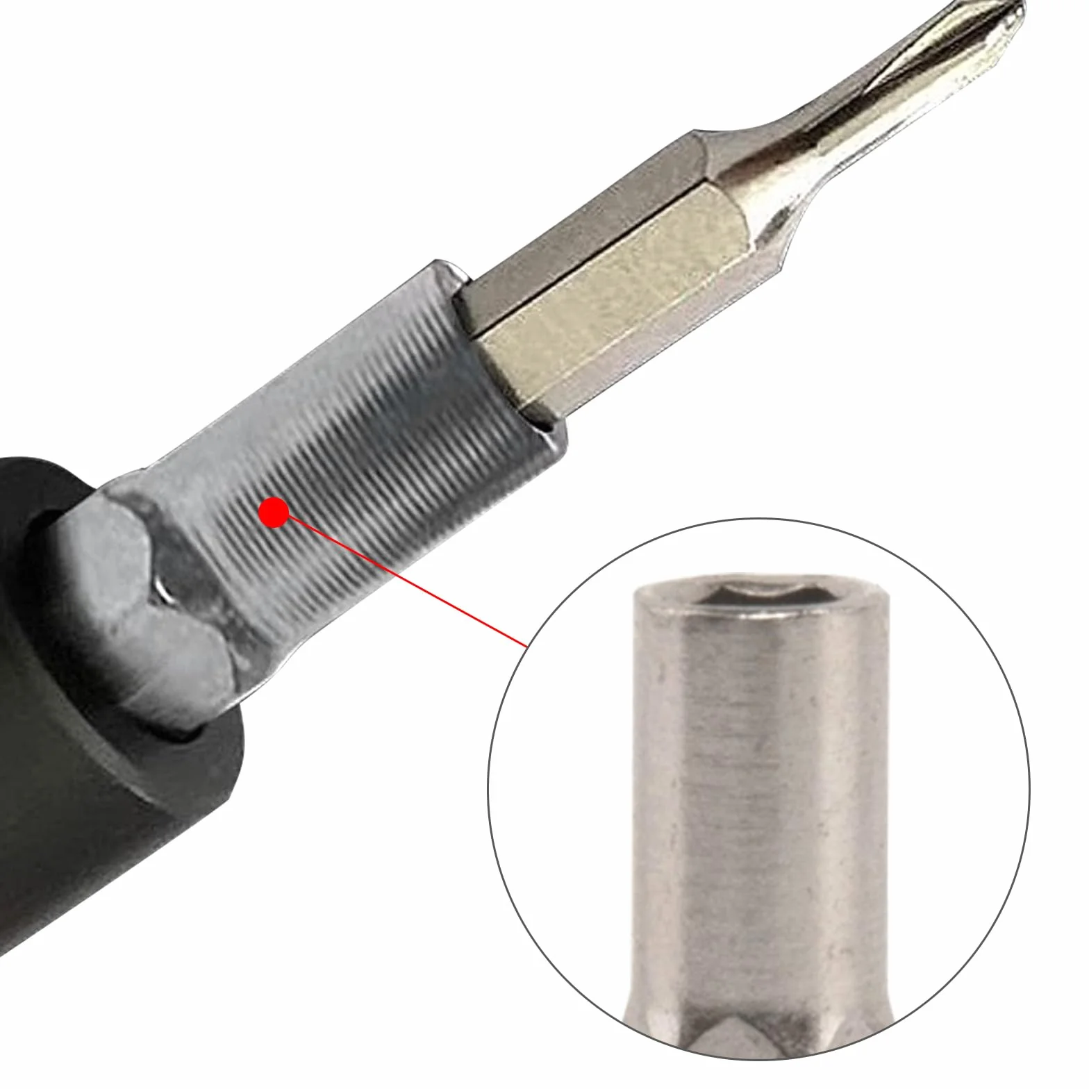 2 sztuki sześciokątnych nasadek wkrętakowych, adapter bitowy 1/4 cala, niklowany, magnetyczny konwerter sześciokątny, uchwyt 6,35 mm do 4 mm