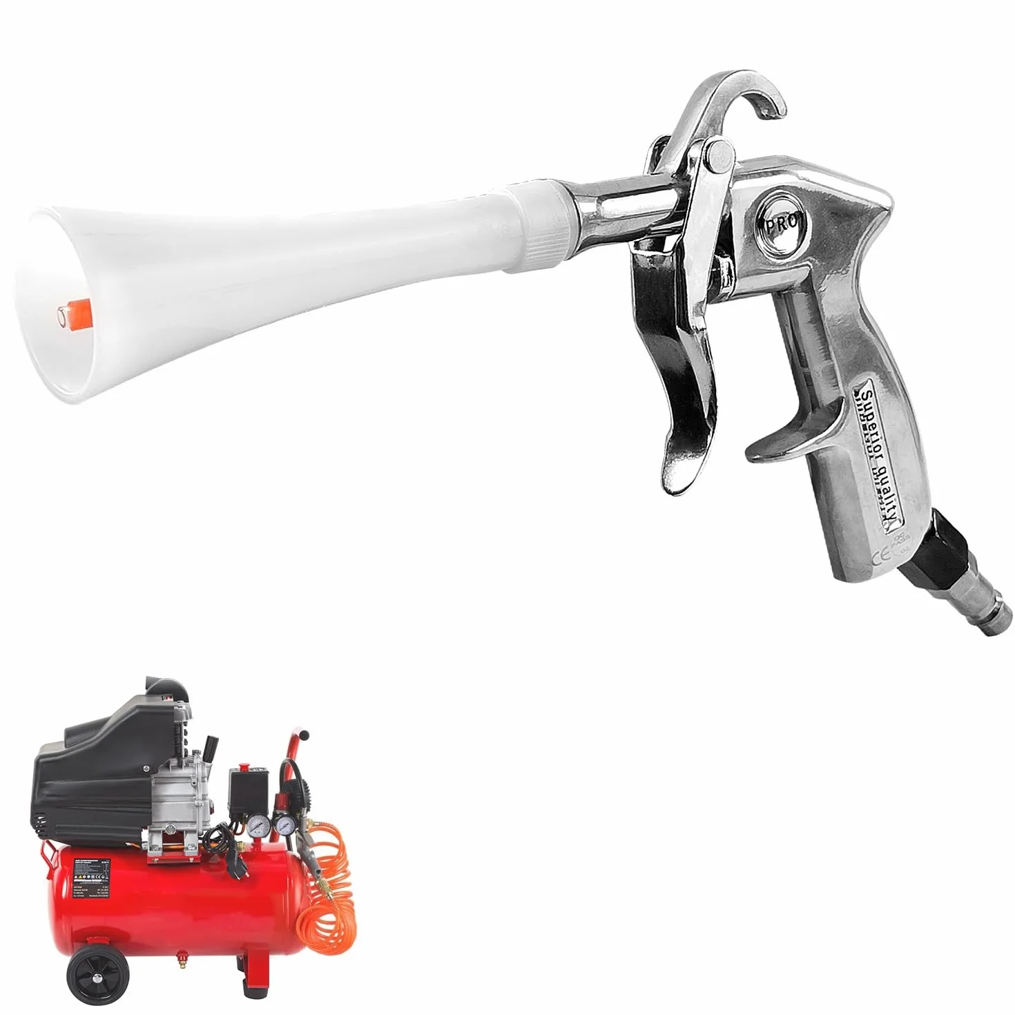 Pistolet do czyszczenia sprężonym powietrzem, 6-9,2 bar, ze stopu aluminium + PE, pistolet do wydmuchiwania sprężonego powietrza, pistolet pneumatyczny do mycia samochodów i podłóg
