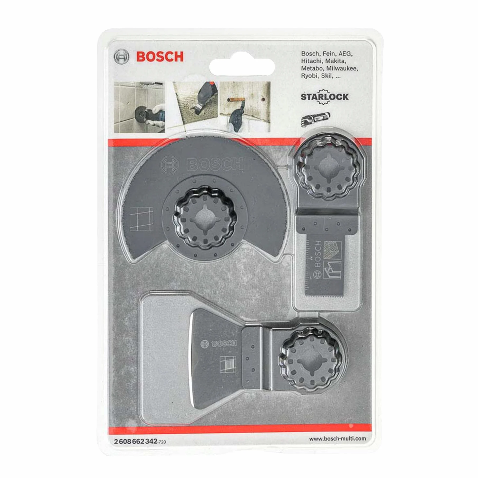 Bosch Profesional Zestaw podstawowy końcówek do płytek, 3 szt. AIZ 20 AB (1x); ATZ 52 SC (1x); ACZ 85 LMT (1x)