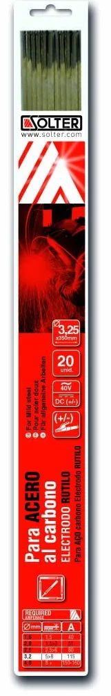 Solter 05967 – zestaw 20 elektrod prętowych E6013 3,25 x 350 mm.