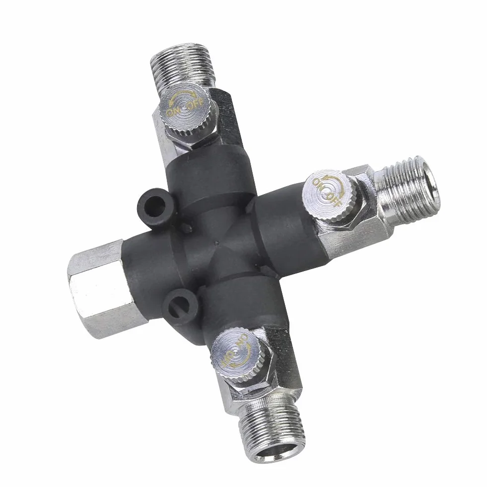 3-Dro?ny Adapter Rozdzielacza Powietrza do Aerografu, Z??cze W??a 1/8", Metalowy Dystrybutor Powietrza do Po??cze¨½ Aerografu