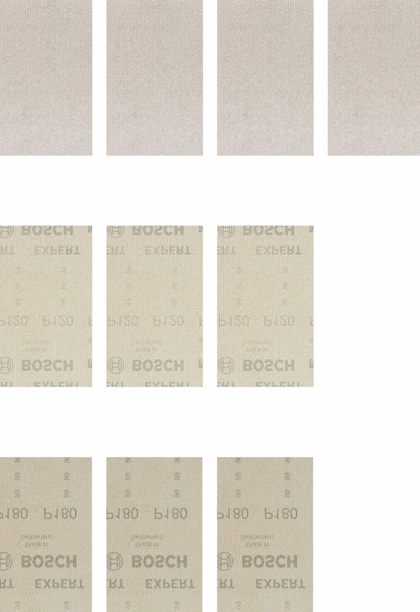 Bosch 10x Zestawy siatek ściernych EXPERT M480 (do Farba na drewnie, Twarde drewno, Ø 80x133 mm, Ziarnistość 4 x 80, 3 x 120, 3x180, Professional Akcesoria Szlifierka oscylacyjna)