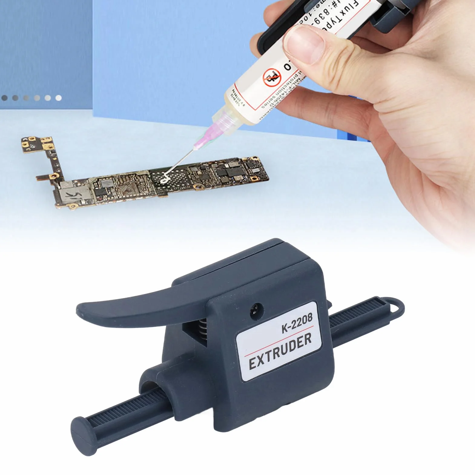 K2208 dozownik kleju topnikowego z dyszami 1,3 mm, 1,3 mm, przenośna wytłaczarka pasty lutowniczej do lutowania elektroniki