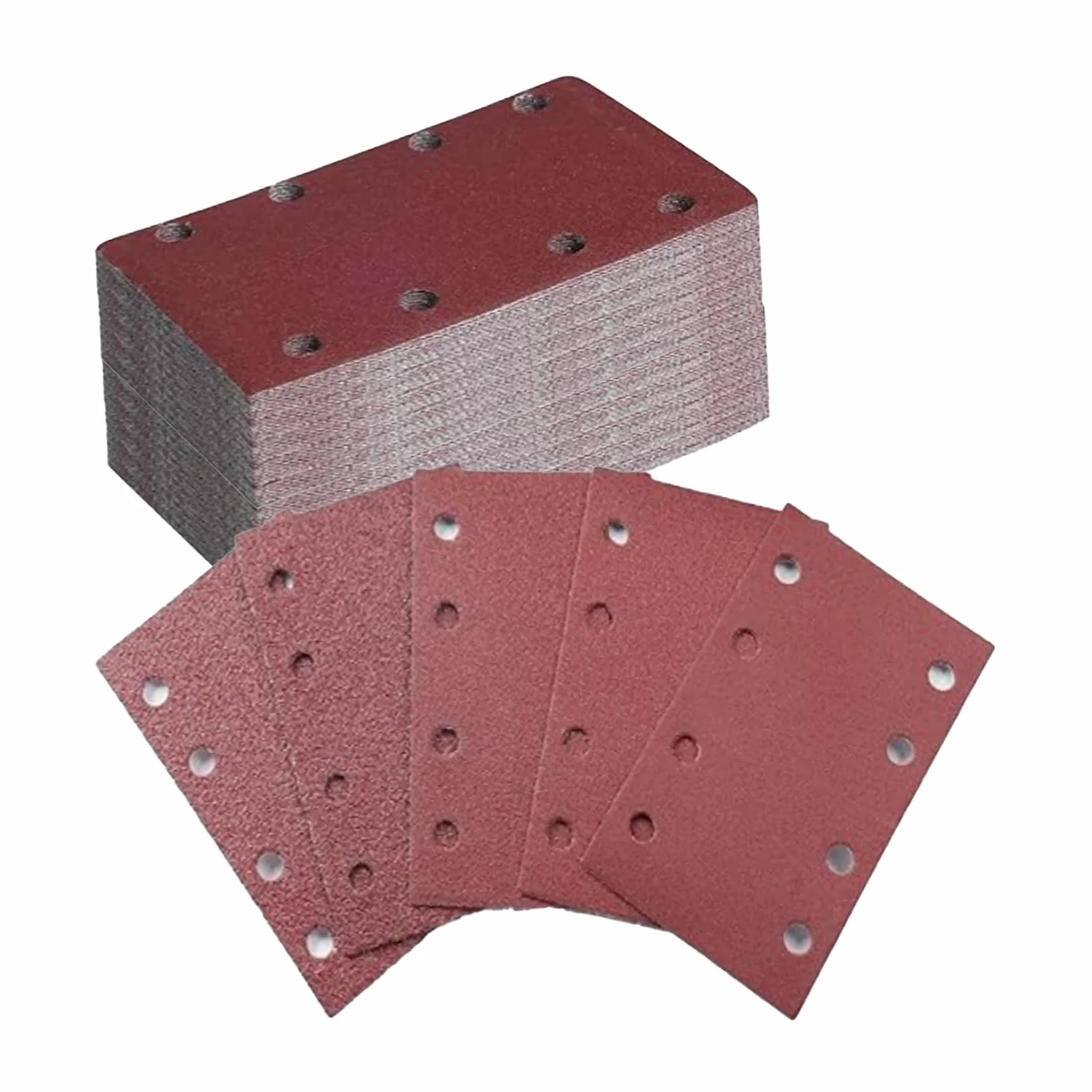 Zestaw 50 sztuk papieru ściernego, 93 x 185 mm, zapięcie na rzepy z 8 otworami, ziarnistość 40/60/80/120/240, akcesoria do szlifierek prostokątnych, papier ścierny Bosch, szlifierki oscylacyjne