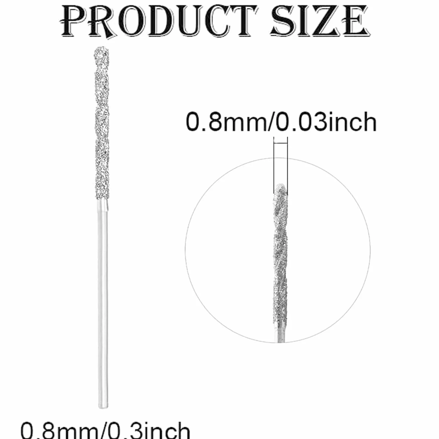 Utoolmart 0,8 mm Emery wiertła spiralne stal szybkotnąca do wiercenia biżuterii, ceramiki, szkła, materiałów półprzewodnikowych 10 szt.